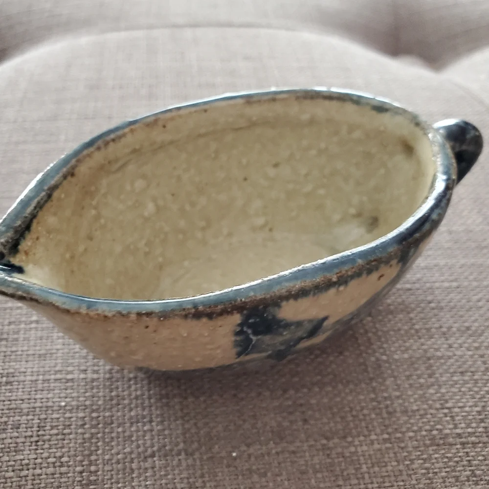 Succulent Planter Condiment Holder Ramekin Trio Sauce Dish Blue Rustic Pottery - Picture 6 of 14
